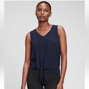 GapFit Breathe V-Neck Knot-Front Tank Top - Size M (NWOT)